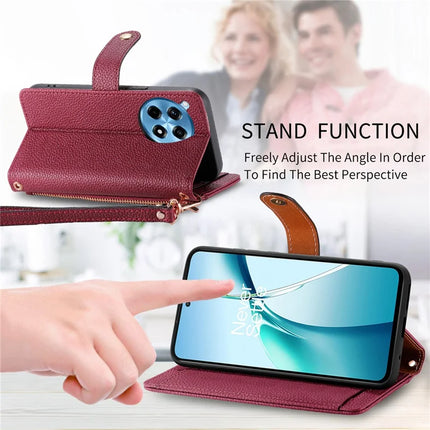 For OnePlus Ace 3 Pro 5G Case RFID Blocking Zipper Pocket Leather Wallet Phone Cover