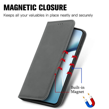 For OnePlus Ace 3 Pro 5G Case Skin Touch Feeling Leather Card Holder Phone Cover Magnetic Absorption