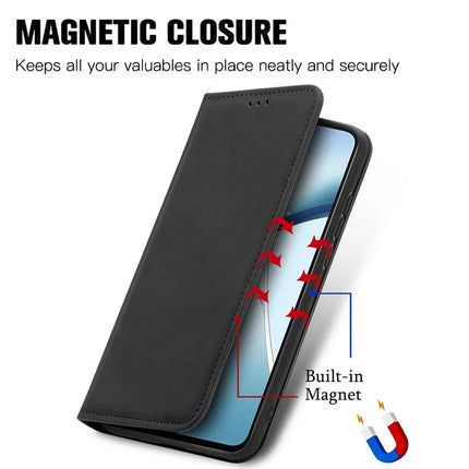 For OnePlus Ace 3 Pro 5G Case Skin Touch Feeling Leather Card Holder Phone Cover Magnetic Absorption