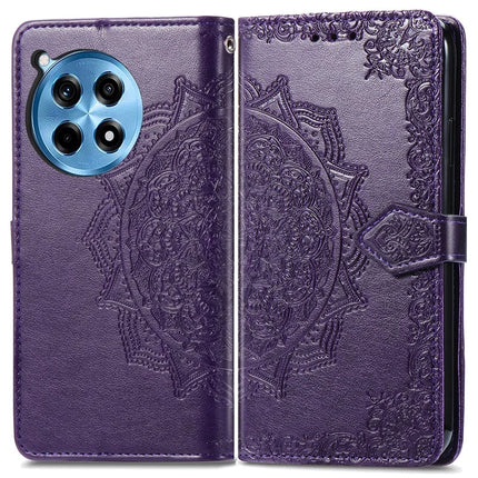 For OnePlus Ace 3 Pro 5G Wallet Case Mandala Flower Leather Phone Cover Stand View - Purple