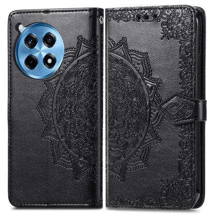 For OnePlus Ace 3 Pro 5G Wallet Case Mandala Flower Leather Phone Cover Stand View - Black