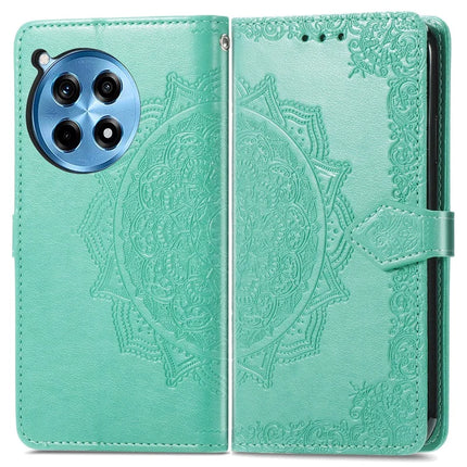 For OnePlus Ace 3 Pro 5G Wallet Case Mandala Flower Leather Phone Cover Stand View - Green