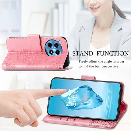 For OnePlus Ace 3 Pro 5G Case PU Leather Wallet Phone Cover Butterfly Pattern