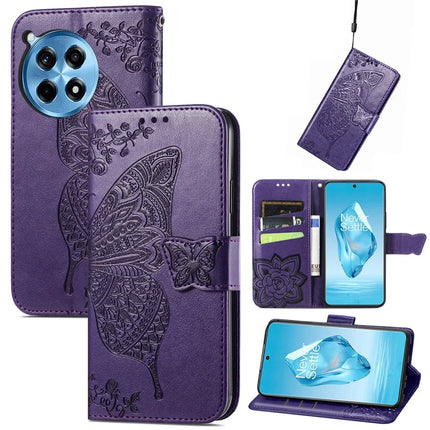 For OnePlus Ace 3 Pro 5G Case PU Leather Wallet Phone Cover Butterfly Pattern
