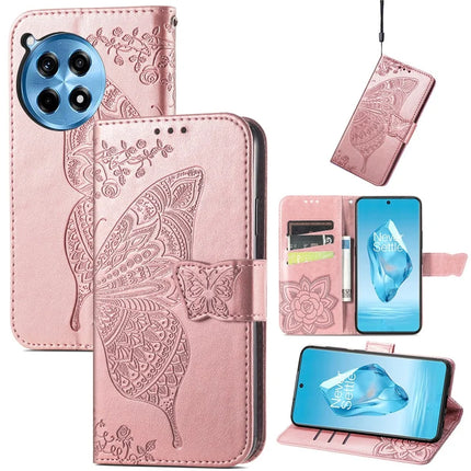 For OnePlus Ace 3 Pro 5G Case PU Leather Wallet Phone Cover Butterfly Pattern
