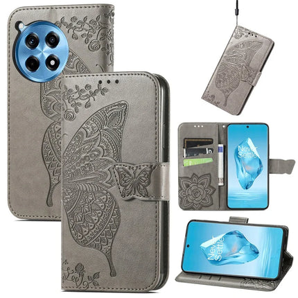 For OnePlus Ace 3 Pro 5G Case PU Leather Wallet Phone Cover Butterfly Pattern