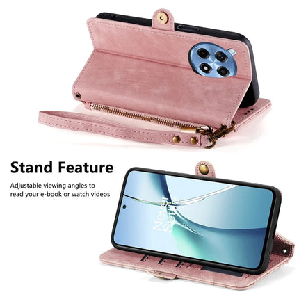 For OnePlus Ace 3 Pro 5G PU Leather Stand Wallet Cover Geometry Imprinted Phone Case