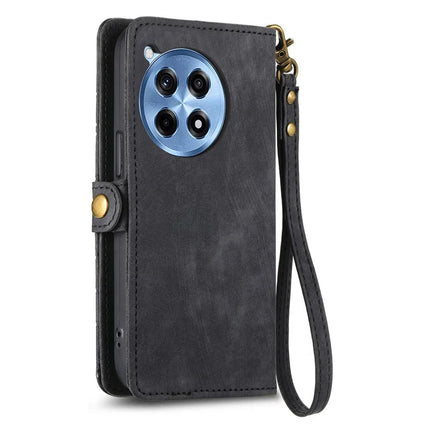For OnePlus Ace 3 Pro 5G PU Leather Stand Wallet Cover Geometry Imprinted Phone Case