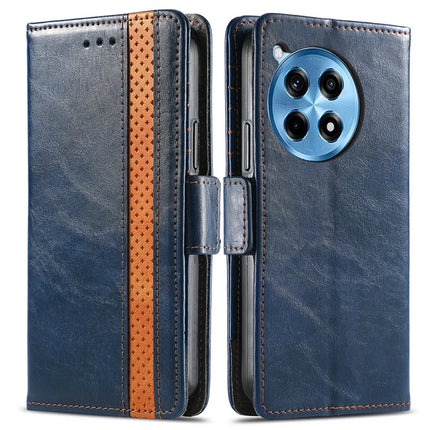 CASENEO 002 Series For OnePlus Ace 3 Pro 5G Case Stand Wallet Splicing PU Leather Cover - Dark Blue