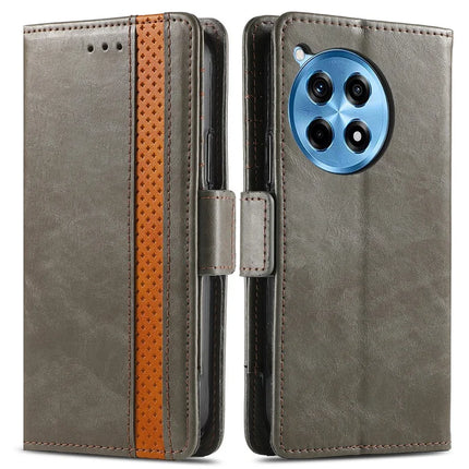 CASENEO 002 Series For OnePlus Ace 3 Pro 5G Case Stand Wallet Splicing PU Leather Cover - Grey