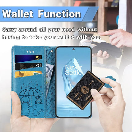 For OnePlus Ace 3 Pro 5G Case Leather Wallet Flip Phone Cover Cute Cat Dog Pattern