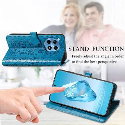 For OnePlus Ace 3 Pro 5G Case Leather Wallet Flip Phone Cover Cute Cat Dog Pattern