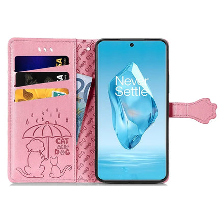 For OnePlus Ace 3 Pro 5G Case Leather Wallet Flip Phone Cover Cute Cat Dog Pattern