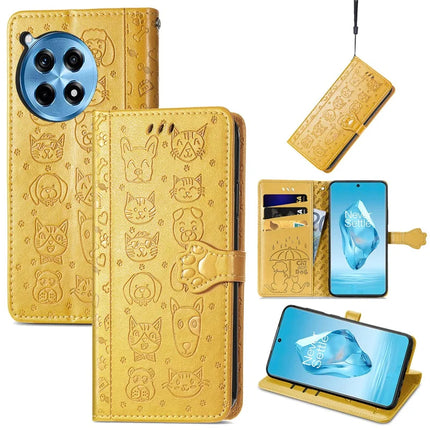For OnePlus Ace 3 Pro 5G Case Leather Wallet Flip Phone Cover Cute Cat Dog Pattern