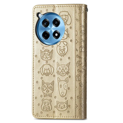 For OnePlus Ace 3 Pro 5G Case Leather Wallet Flip Phone Cover Cute Cat Dog Pattern