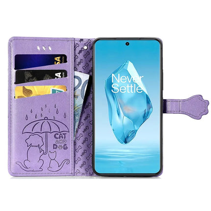 For OnePlus Ace 3 Pro 5G Case Leather Wallet Flip Phone Cover Cute Cat Dog Pattern