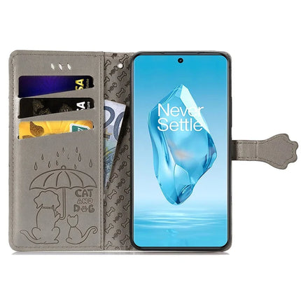 For OnePlus Ace 3 Pro 5G Case Leather Wallet Flip Phone Cover Cute Cat Dog Pattern