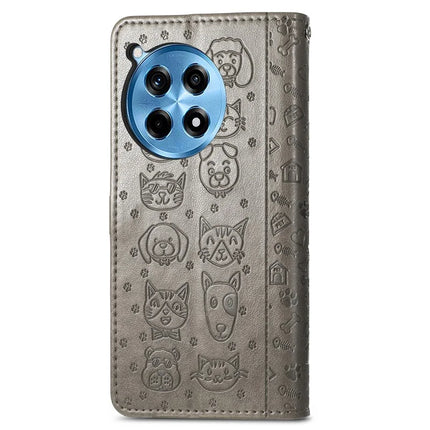 For OnePlus Ace 3 Pro 5G Case Leather Wallet Flip Phone Cover Cute Cat Dog Pattern