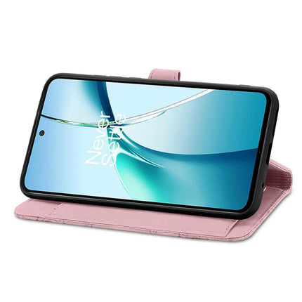 For OnePlus Ace 3 Pro 5G Zipper Wallet Case Flower Imprint PU Leather Phone Cover with Strap