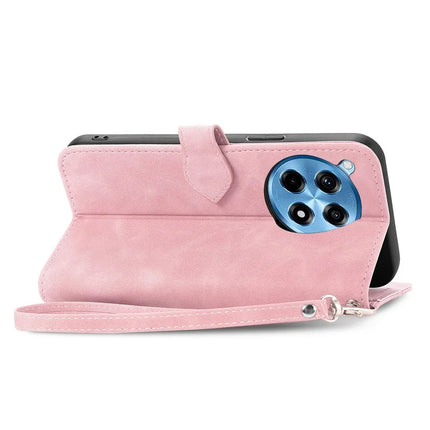 For OnePlus Ace 3 Pro 5G Zipper Wallet Case Flower Imprint PU Leather Phone Cover with Strap