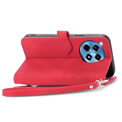 For OnePlus Ace 3 Pro 5G Zipper Wallet Case Flower Imprint PU Leather Phone Cover with Strap