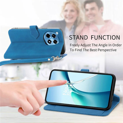 For OnePlus Ace 3 Pro 5G Zipper Wallet Case Flower Imprint PU Leather Phone Cover with Strap