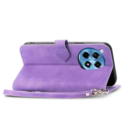 For OnePlus Ace 3 Pro 5G Zipper Wallet Case Flower Imprint PU Leather Phone Cover with Strap