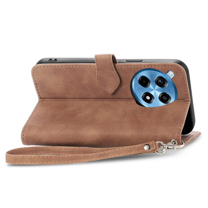 For OnePlus Ace 3 Pro 5G Zipper Wallet Case Flower Imprint PU Leather Phone Cover with Strap