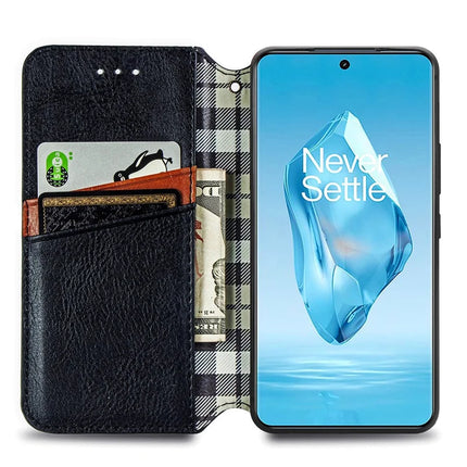 For OnePlus Ace 3 Pro 5G PU Leather Case Rhombus Imprint Wallet Stand Phone Cover