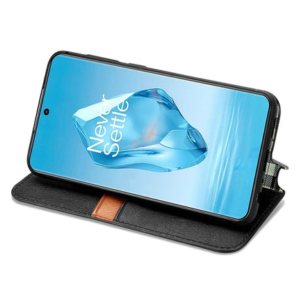 For OnePlus Ace 3 Pro 5G PU Leather Case Rhombus Imprint Wallet Stand Phone Cover