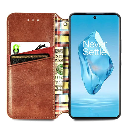 For OnePlus Ace 3 Pro 5G PU Leather Case Rhombus Imprint Wallet Stand Phone Cover