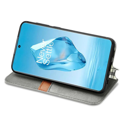 For OnePlus Ace 3 Pro 5G PU Leather Case Rhombus Imprint Wallet Stand Phone Cover