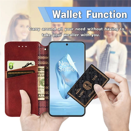For OnePlus Ace 3 Pro 5G PU Leather Case Rhombus Imprint Wallet Stand Phone Cover