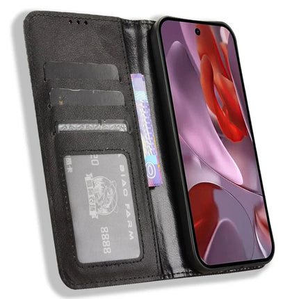 For Google Pixel 9a Leather Case Wallet Stand Retro Texture Phone Cover