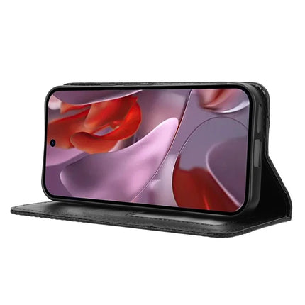 For Google Pixel 9a Leather Case Wallet Stand Retro Texture Phone Cover