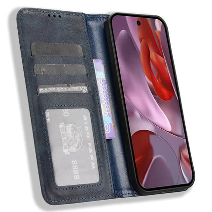 For Google Pixel 9a Leather Case Wallet Stand Retro Texture Phone Cover