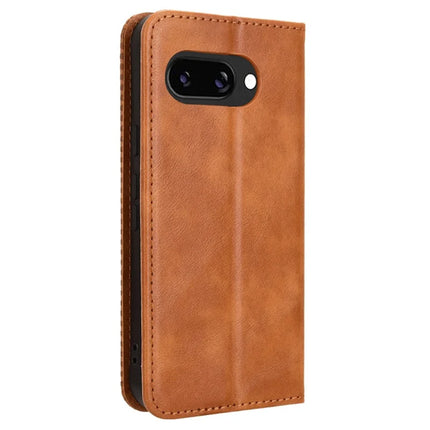 For Google Pixel 9a Leather Case Wallet Stand Retro Texture Phone Cover