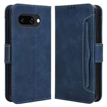 For Google Pixel 9a Leather Case Phone Wallet Cover with Multiple Card Slots - Blue