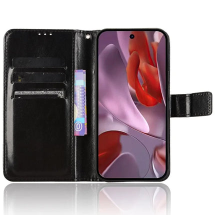 For Google Pixel 9a Case Crazy Horse Texture PU Leather Phone Wallet Cover