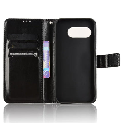 For Google Pixel 9a Case Crazy Horse Texture PU Leather Phone Wallet Cover