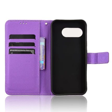For Google Pixel 9a Case PU Leather Diamond Texture Wallet Phone Cover