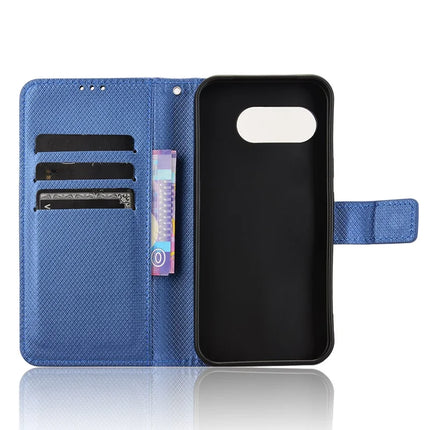 For Google Pixel 9a Case PU Leather Diamond Texture Wallet Phone Cover