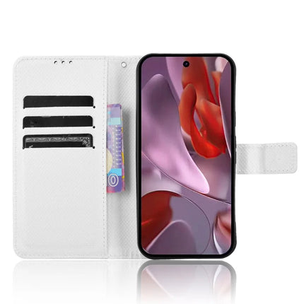 For Google Pixel 9a Case PU Leather Diamond Texture Wallet Phone Cover
