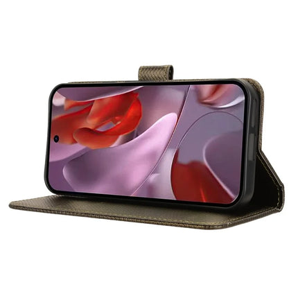 For Google Pixel 9a Case PU Leather Diamond Texture Wallet Phone Cover
