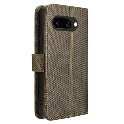 For Google Pixel 9a Case PU Leather Diamond Texture Wallet Phone Cover