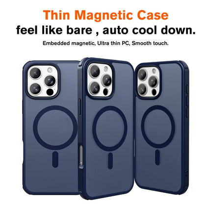 For iPhone 16 Pro Max Magnetic Case Compatible with MagSafe TPU+PC Phone Cover