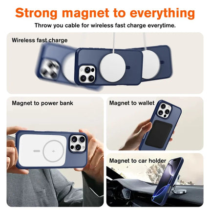 For iPhone 16 Pro Max Magnetic Case Compatible with MagSafe TPU+PC Phone Cover
