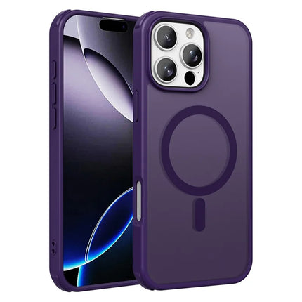 For iPhone 16 Pro Max Magnetic Case Compatible with MagSafe TPU+PC Phone Cover - Purple
