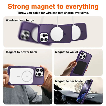 For iPhone 16 Pro Max Magnetic Case Compatible with MagSafe TPU+PC Phone Cover