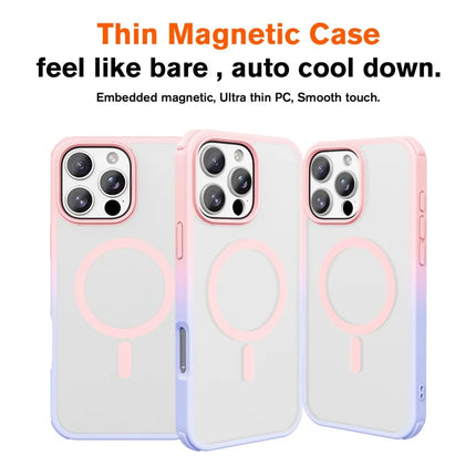 For iPhone 16 Pro Max Magnetic Case Compatible with MagSafe TPU+PC Phone Cover